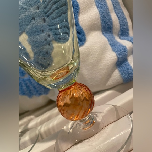 Set Of 2 Southern Living At Home Tango Water Iced Tea Goblets Multicolor Glass - Picture 3 of 16